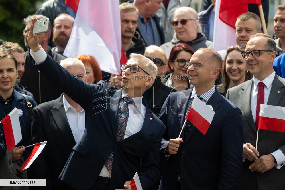 Rafal Trzaskowski Holds Press Conference for Presidential Campaign - Poland