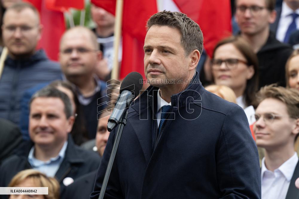 Rafal Trzaskowski Holds Press Conference for Presidential Campaign - Poland