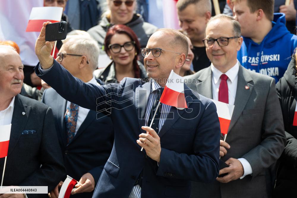 Rafal Trzaskowski Holds Press Conference for Presidential Campaign - Poland