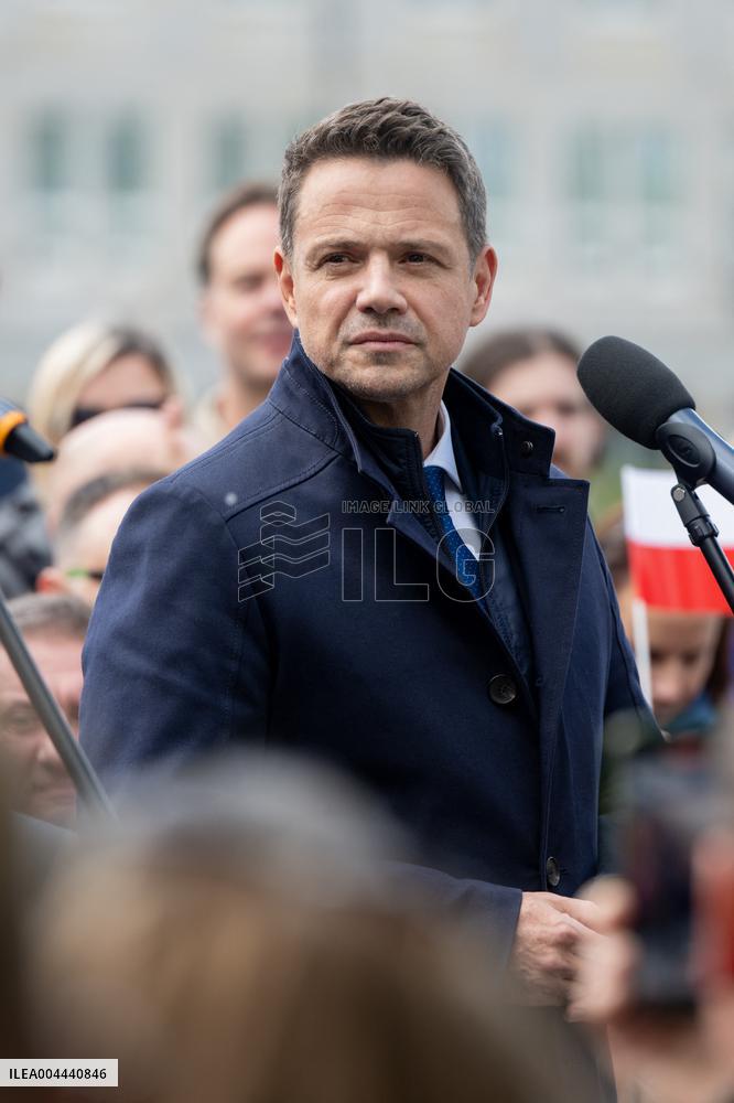 Rafal Trzaskowski Holds Press Conference for Presidential Campaign - Poland