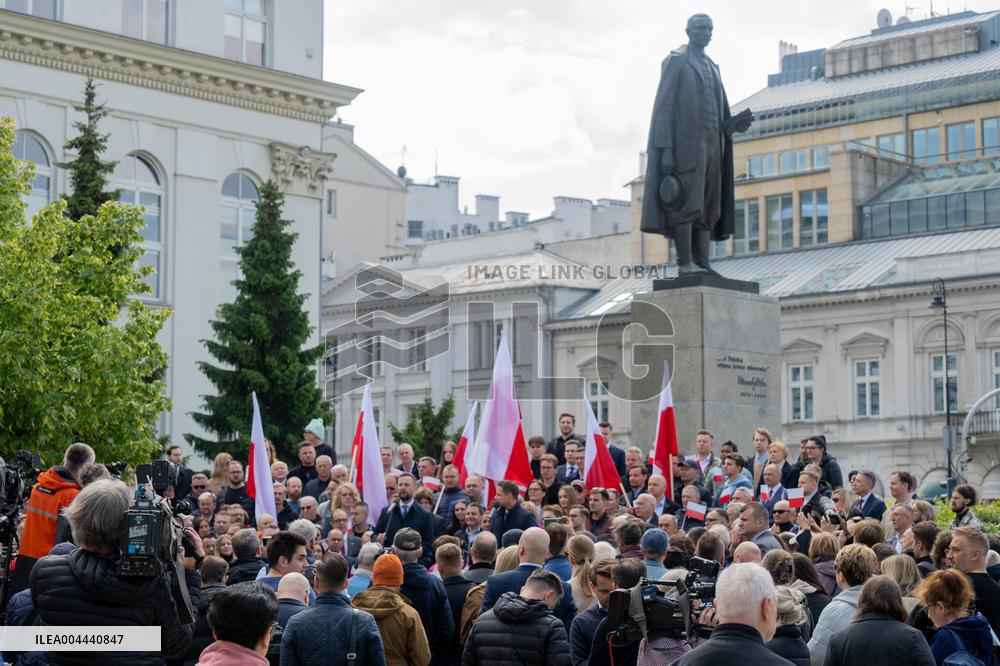 Rafal Trzaskowski Holds Press Conference for Presidential Campaign - Poland