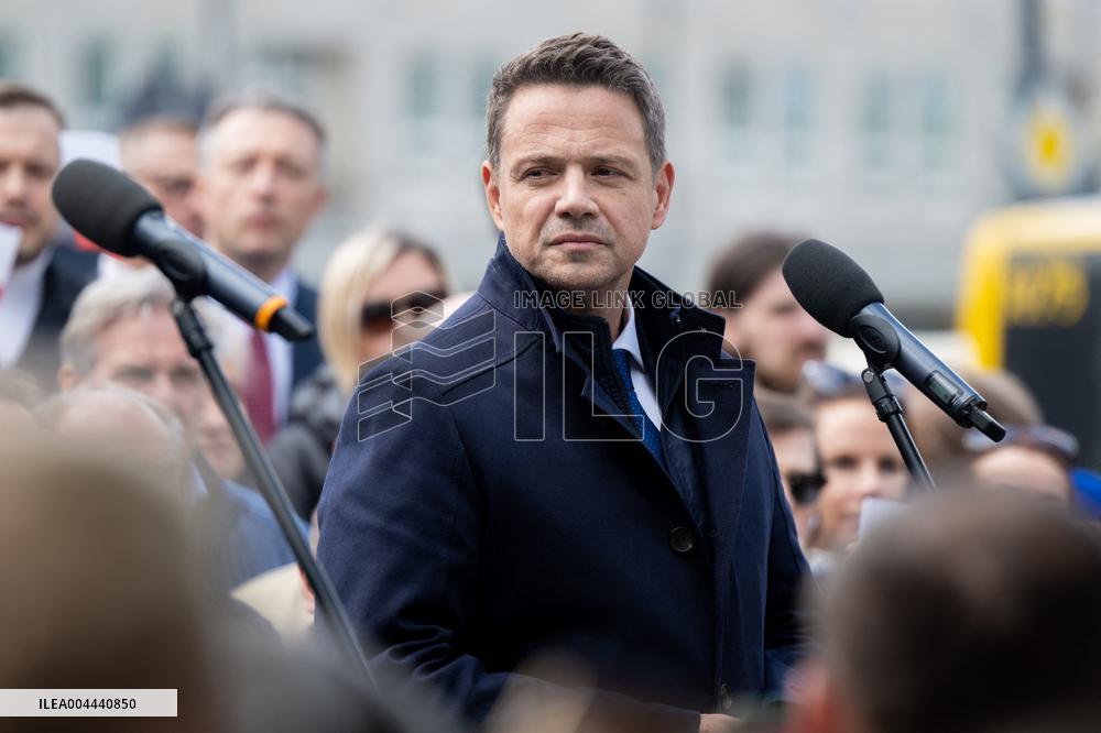 Rafal Trzaskowski Holds Press Conference for Presidential Campaign - Poland