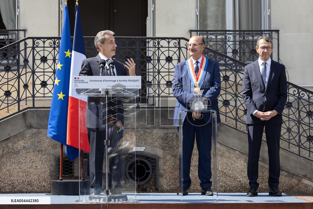 Ceremony in tribute to late policewoman Aurelie Fouquet - Villiers-sur-Marne