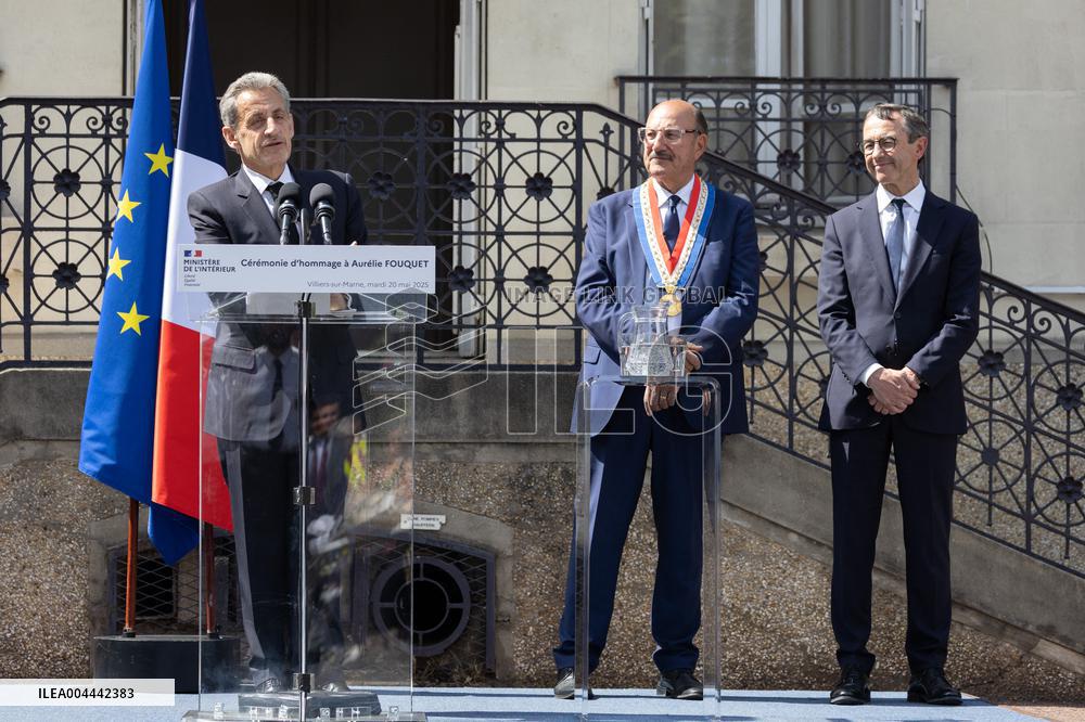 Ceremony in tribute to late policewoman Aurelie Fouquet - Villiers-sur-Marne