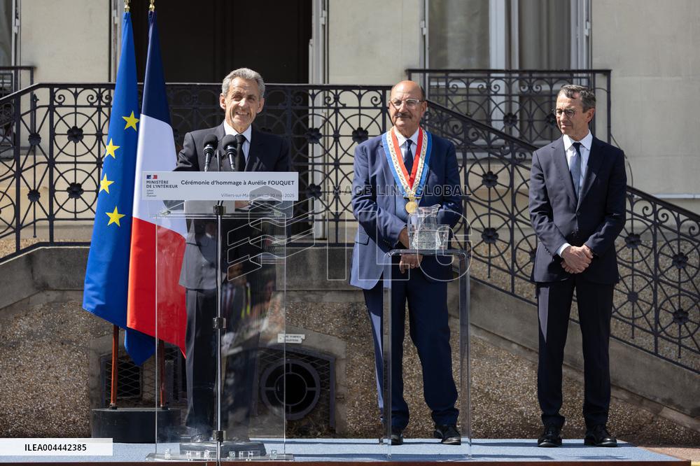 Ceremony in tribute to late policewoman Aurelie Fouquet - Villiers-sur-Marne