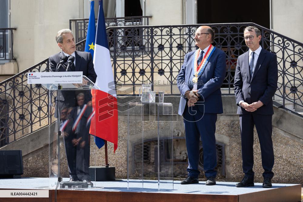 Ceremony in tribute to late policewoman Aurelie Fouquet - Villiers-sur-Marne