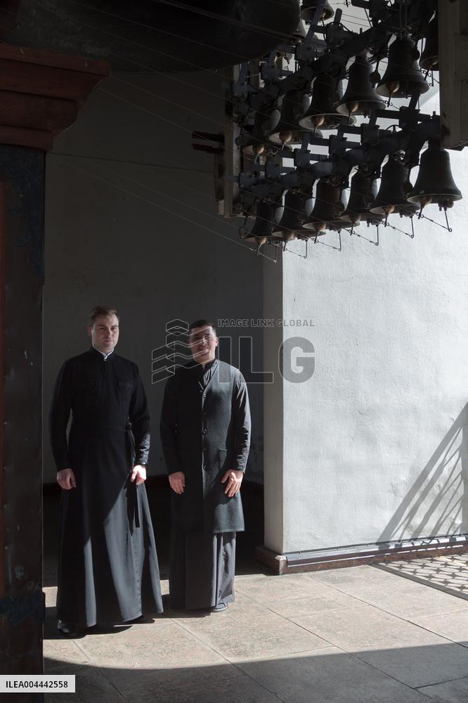 Bell ringing at St Michael's Monastery in Kyiv