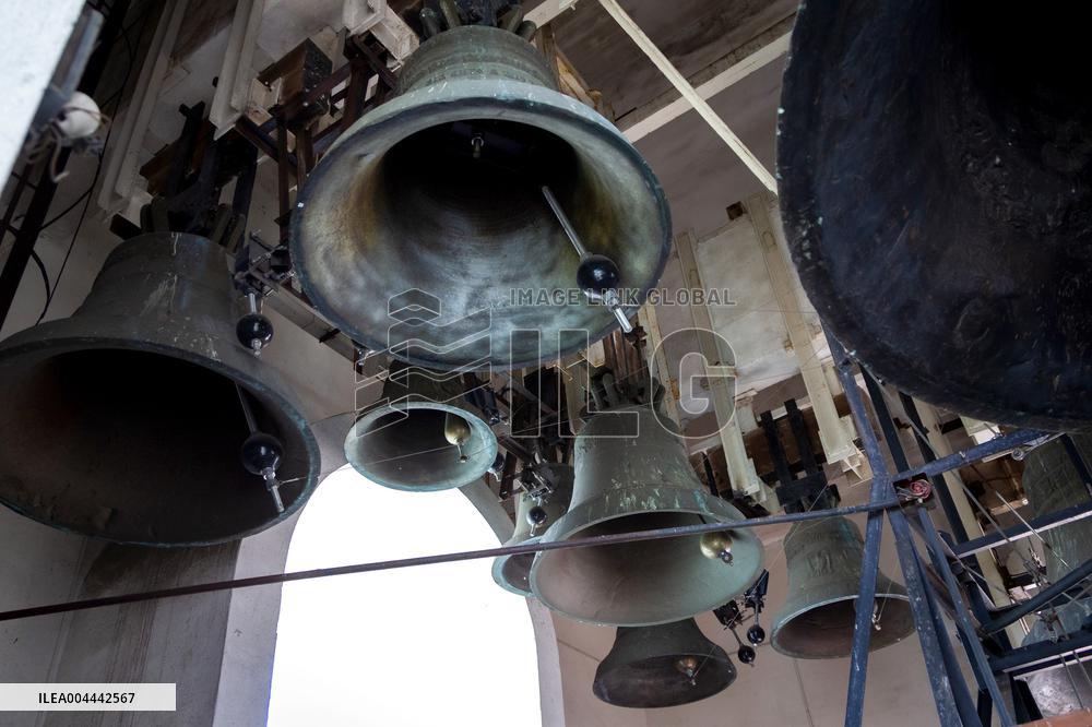Bell ringing at St Michael's Monastery in Kyiv