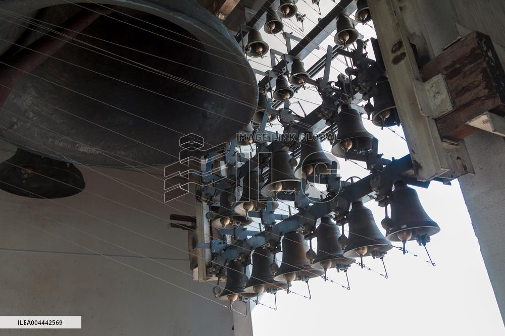 Bell ringing at St Michael's Monastery in Kyiv