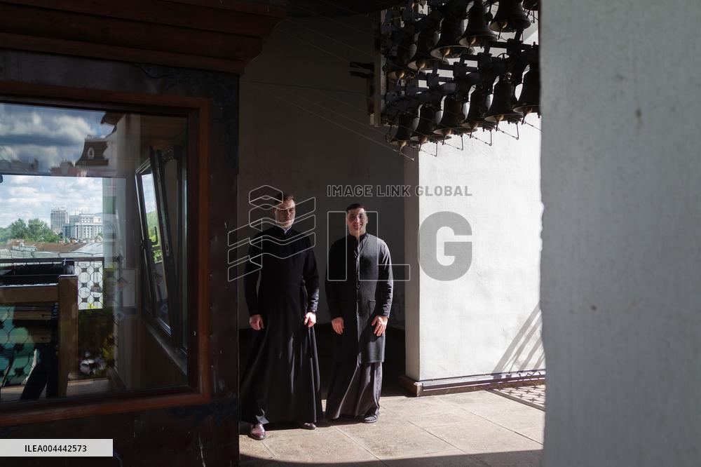 Bell ringing at St Michael's Monastery in Kyiv