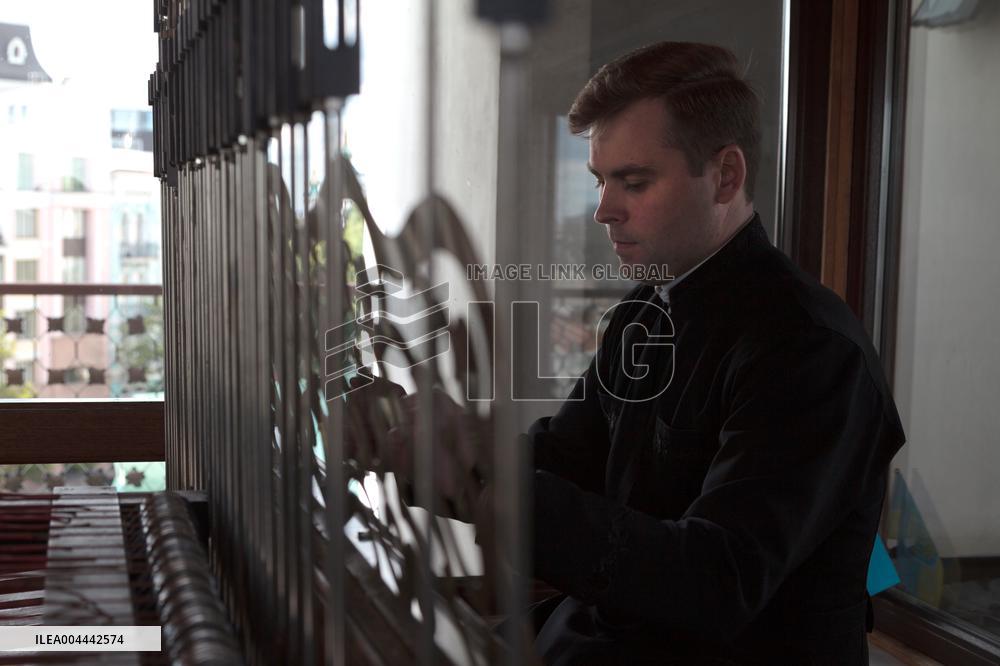 Bell ringing at St Michael's Monastery in Kyiv