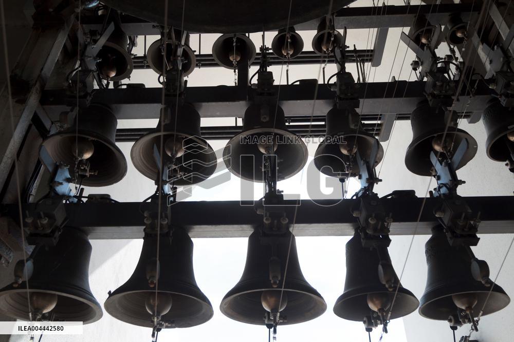 Bell ringing at St Michael's Monastery in Kyiv