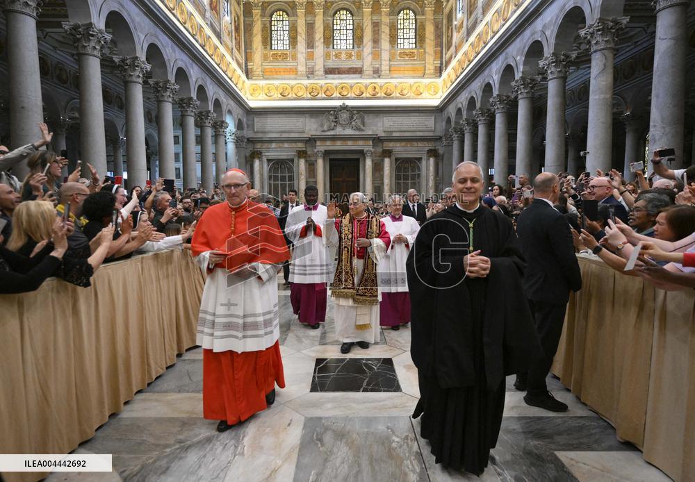 Pope Leo XIV Visits St. Paul Basilica - Rome