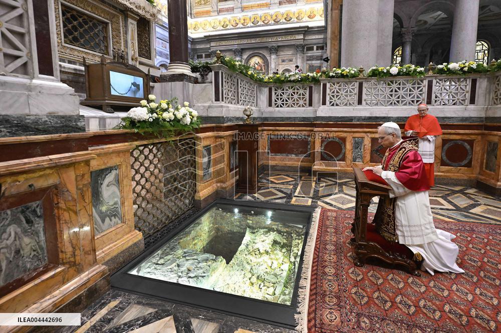 Pope Leo XIV Visits St. Paul Basilica - Rome