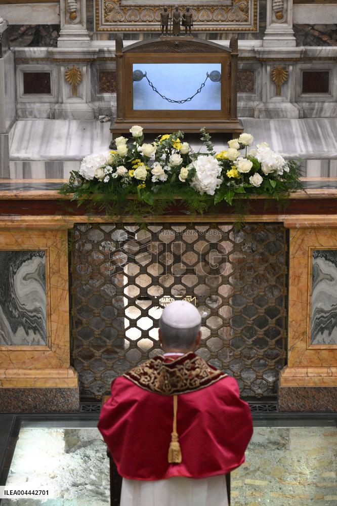 Pope Leo XIV Visits St. Paul Basilica - Rome