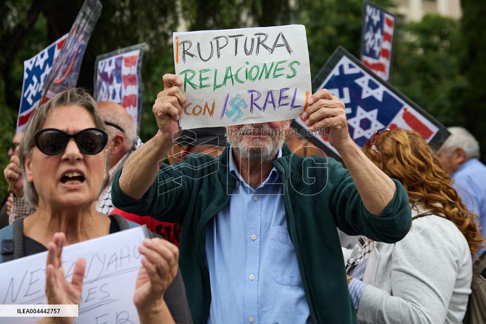 Pro-Palestinian Protest At Congress of Deputies - Madrid