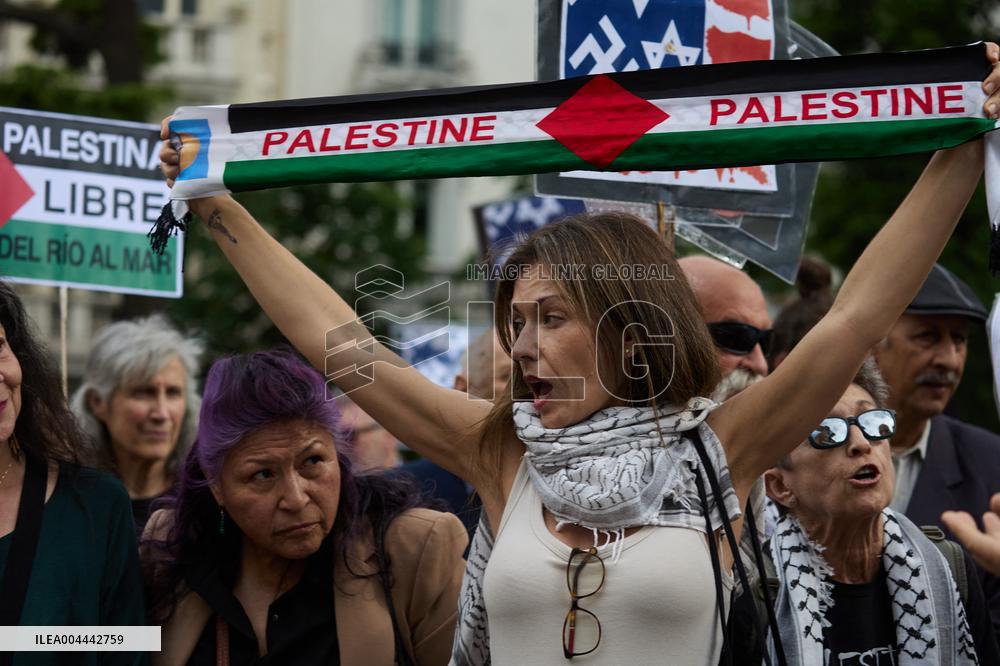 Pro-Palestinian Protest At Congress of Deputies - Madrid