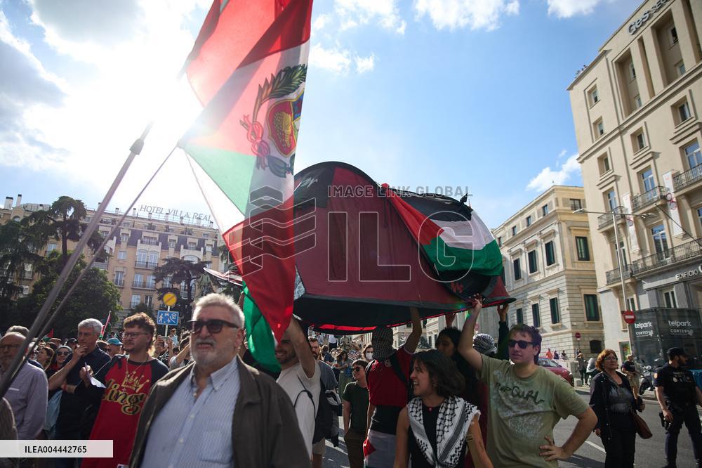 Pro-Palestinian Protest At Congress of Deputies - Madrid