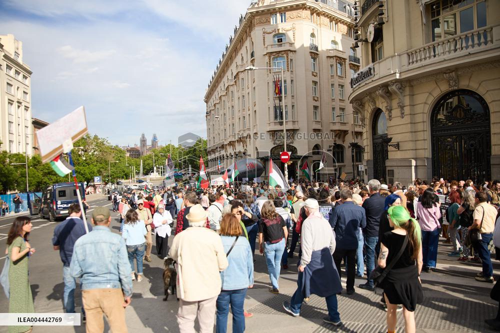 Pro-Palestinian Protest At Congress of Deputies - Madrid