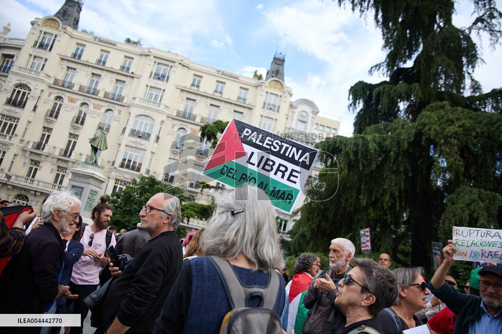 Pro-Palestinian Protest At Congress of Deputies - Madrid