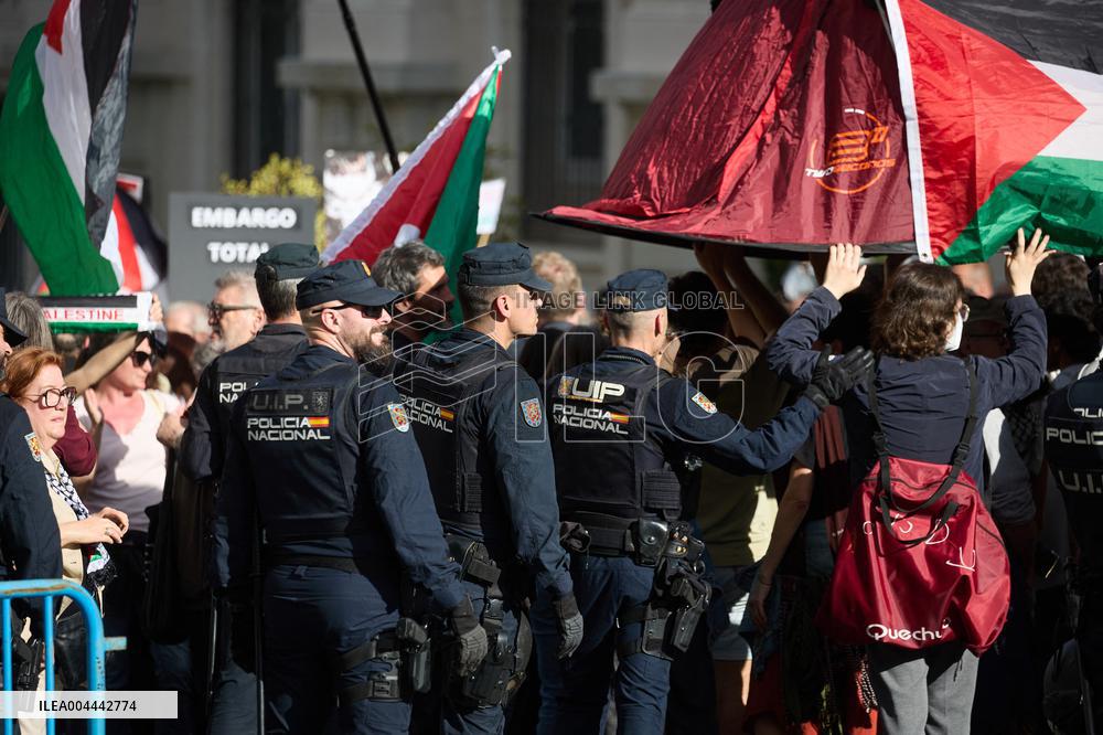 Pro-Palestinian Protest At Congress of Deputies - Madrid