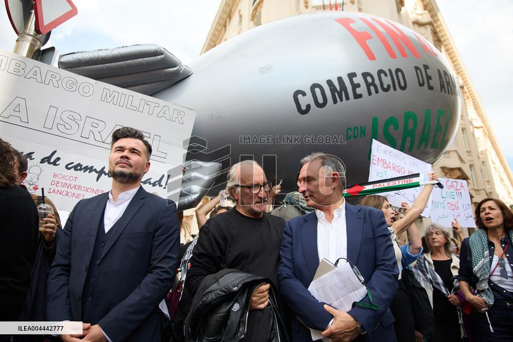 Pro-Palestinian Protest At Congress of Deputies - Madrid
