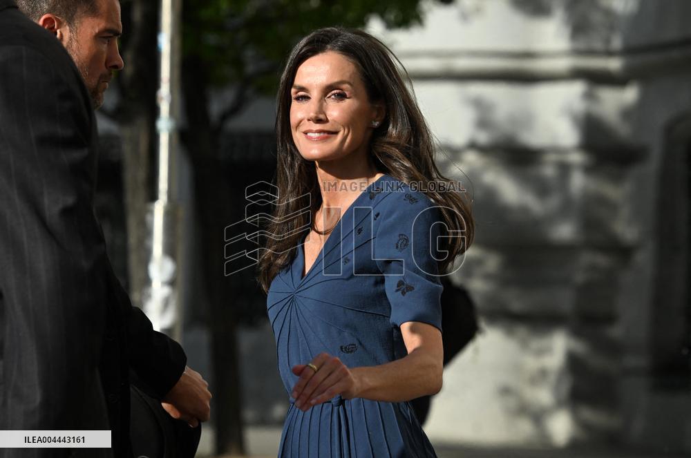 Spanish Royal Couple Leaving Madrid Press Association Awards Ceremony - Spain