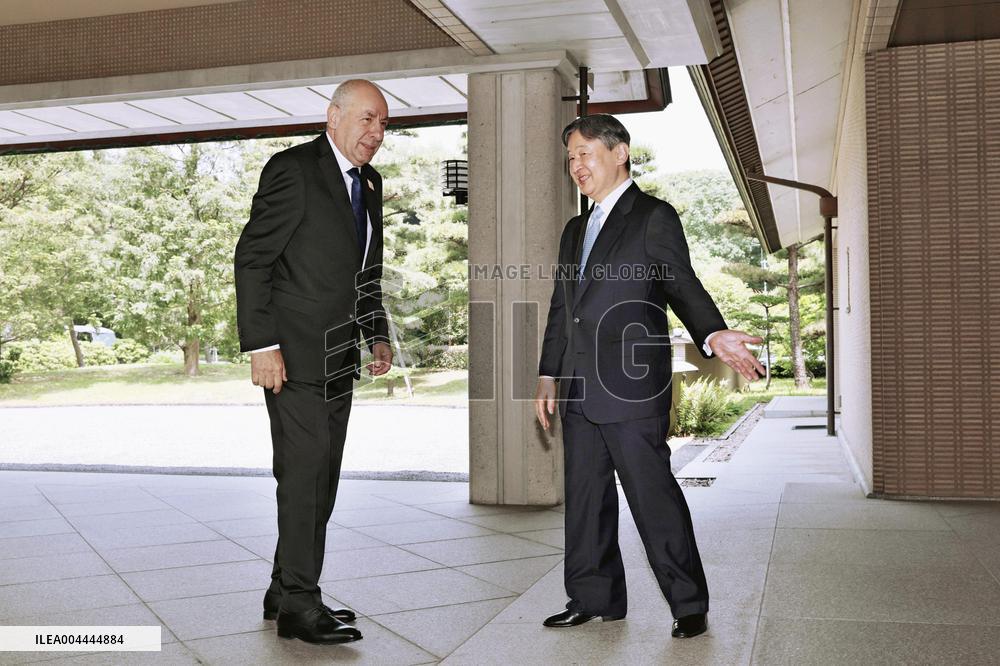 Japan's emperor meets Hungarian president