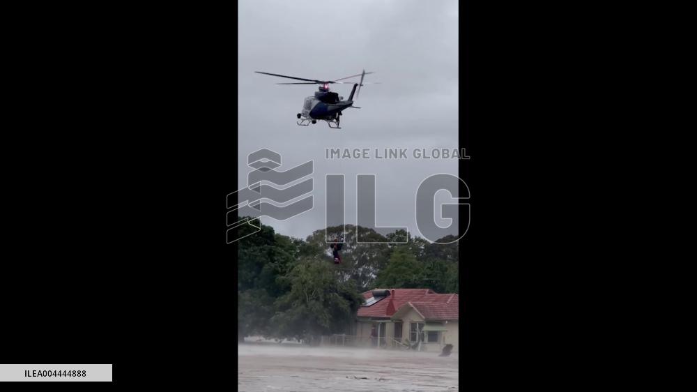 Australia: Local Resident Airlifted by Helicopter Amid Record Flooding Hits Taree, NSW