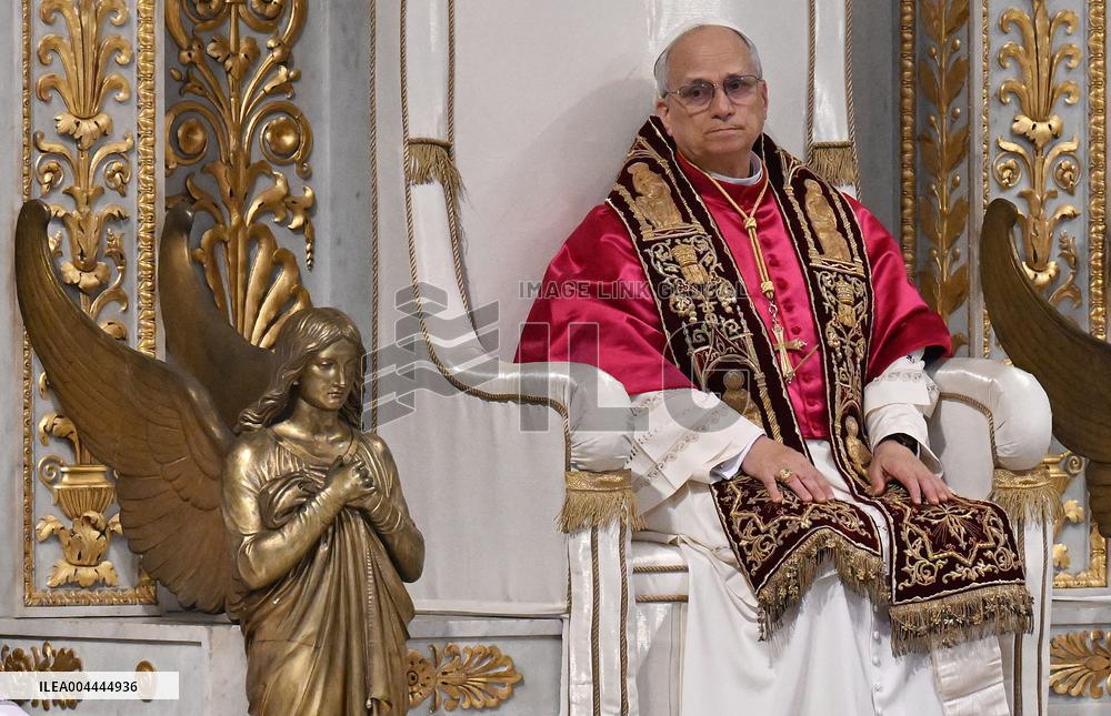 Pope Leo XIV Visits St. Paul Basilica - Rom
