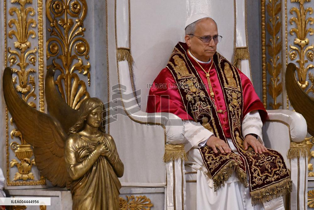 Pope Leo XIV Visits St. Paul Basilica - Rom