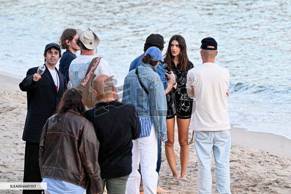 Cannes - Emily Ratajkowski Beach Photoshoot