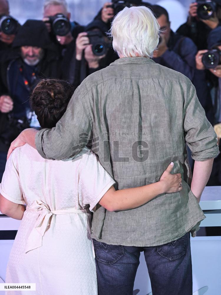 Cannes - Julian Assange's Statement T-Shirt At The Six Billion Dollar Man Photocall