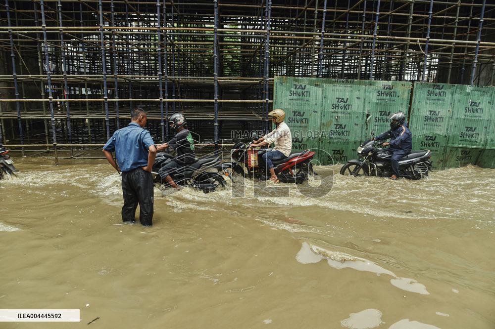 Heavy Rain Floods Guwahati Streets - India