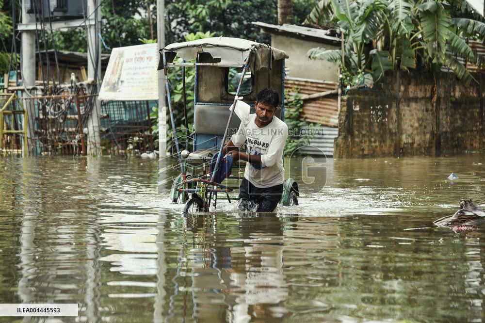 Heavy Rain Floods Guwahati Streets - India