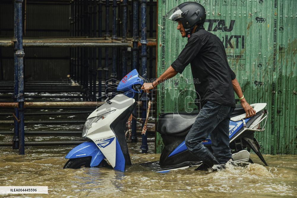 Heavy Rain Floods Guwahati Streets - India