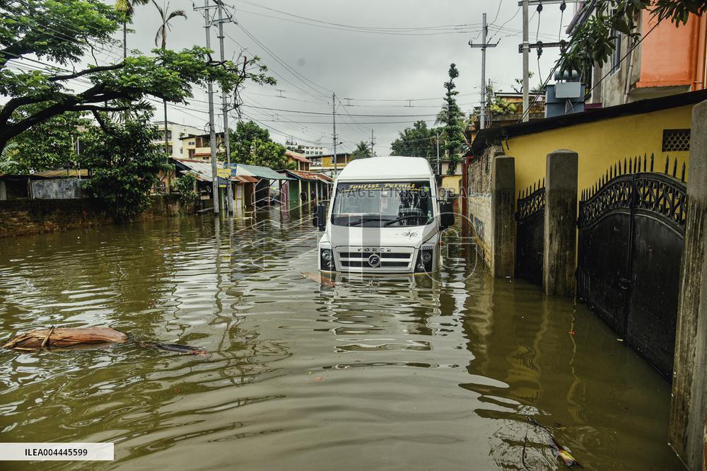 Heavy Rain Floods Guwahati Streets - India