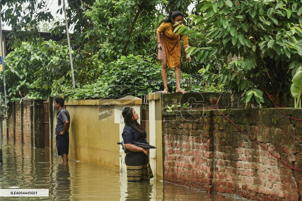 Heavy Rain Floods Guwahati Streets - India