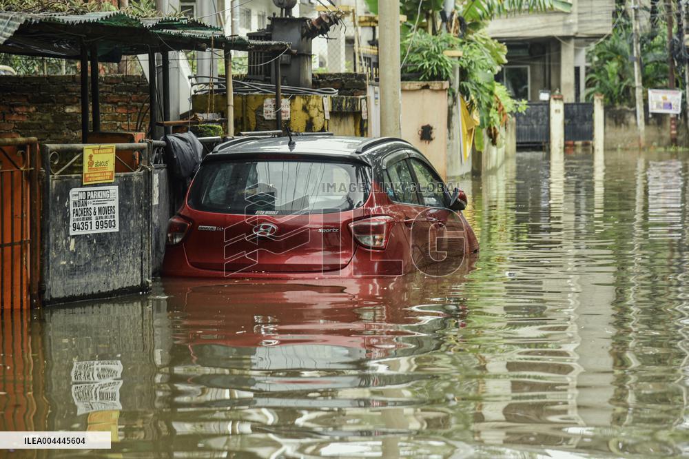 Heavy Rain Floods Guwahati Streets - India