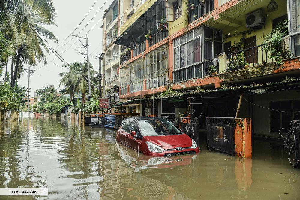 Heavy Rain Floods Guwahati Streets - India
