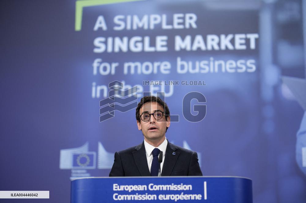 Commissioner For Industry SMEs And The Single Market Press Conference - Brussels