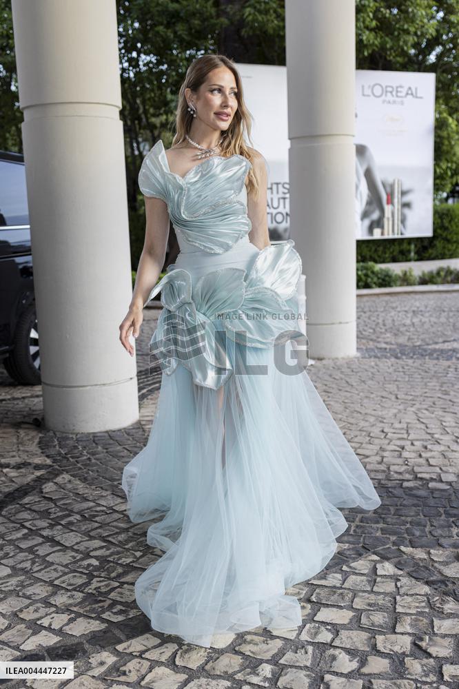 Cannes Ginta leaves Hotel Martinez MP