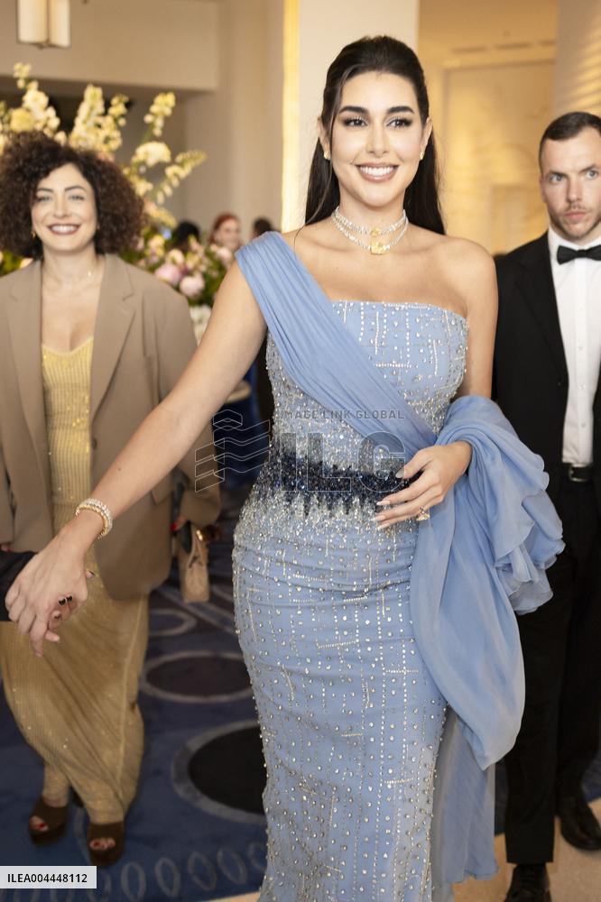 Cannes Yasmine Sabri leaves Hotel Martinez MP