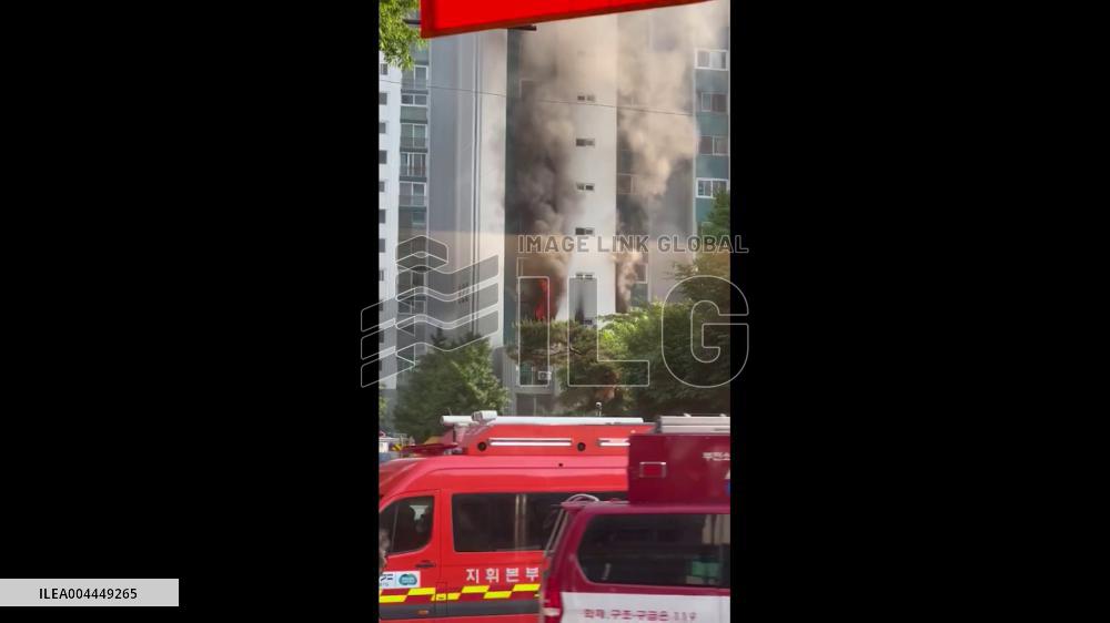 South Korea: Fire Erupts at High-Rise Apartment in Wonmi District, Bucheon