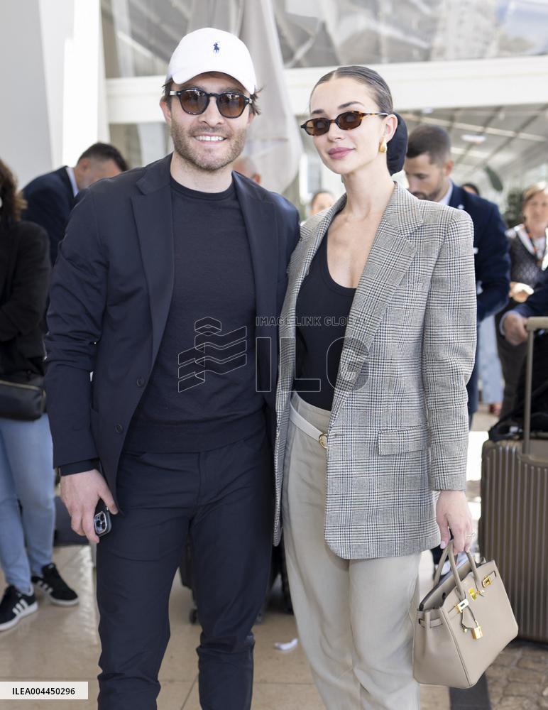 Cannes Amy May Jackson, Ed Westwick are spotted at Hotel Martinez MP