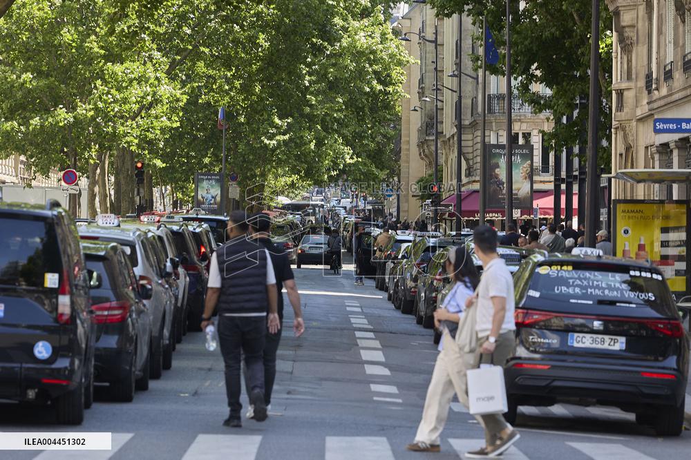Demonstration By Taxi Drivers - Paris