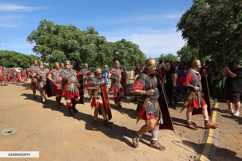 Roman Chariot Race During Emerita Lvdica - Spain