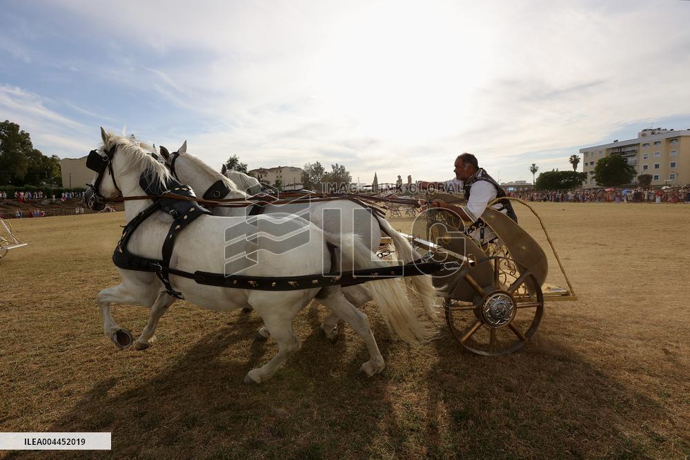 Roman Chariot Race During Emerita Lvdica - Spain