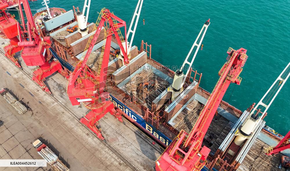 Largest Timber Import Port Rizhao Port in China