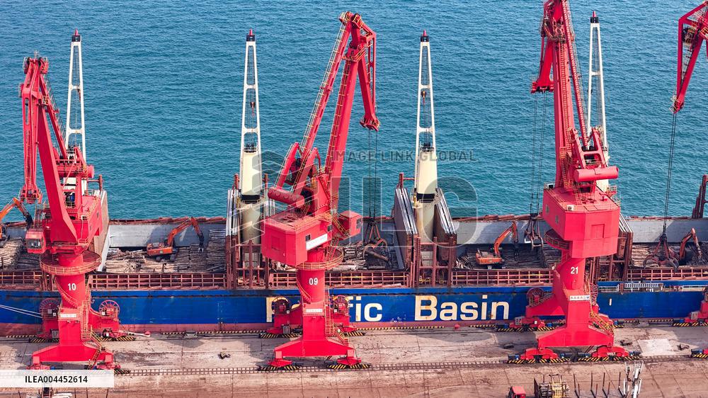 Largest Timber Import Port Rizhao Port in China